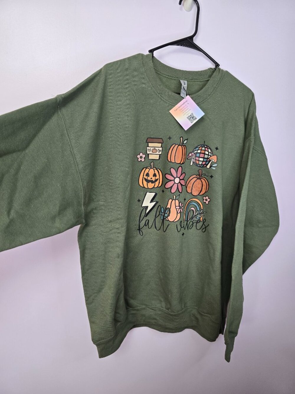 Fall Vibes / Halloween Gildan Heavyweight Printed sweatshirt XL - Picture 3 of 6